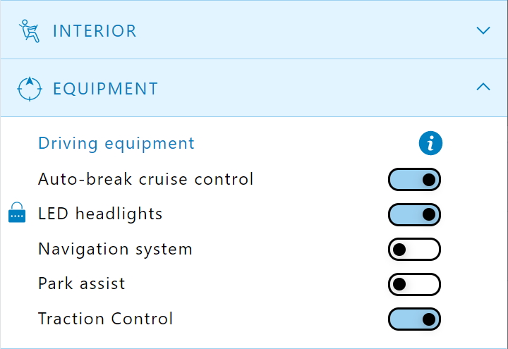 Configurazione di prodotti multi-opzione